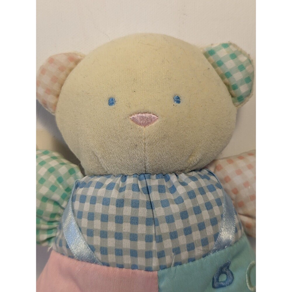 Eden? ABC Bear blue pastel pajamas plush vintage stuffed animal toy 13"